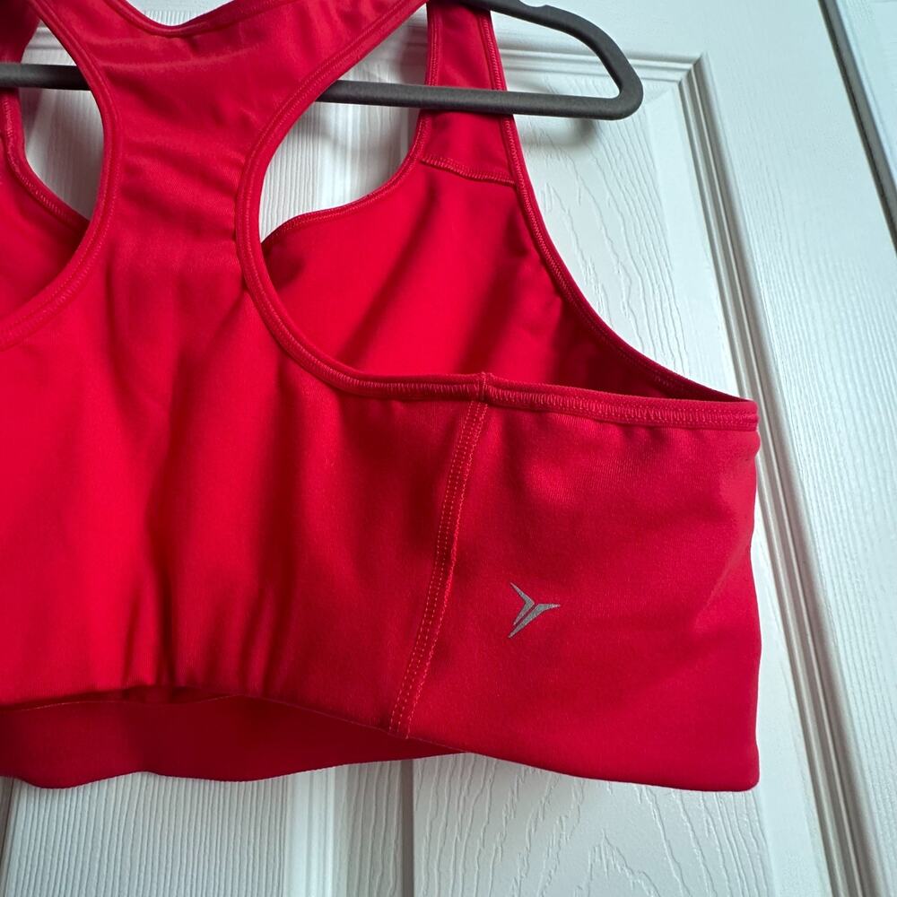 Old Navy Active Go Dry Racerback Sports Bra Red w Double White Stripes XXL - Picture 3 of 5